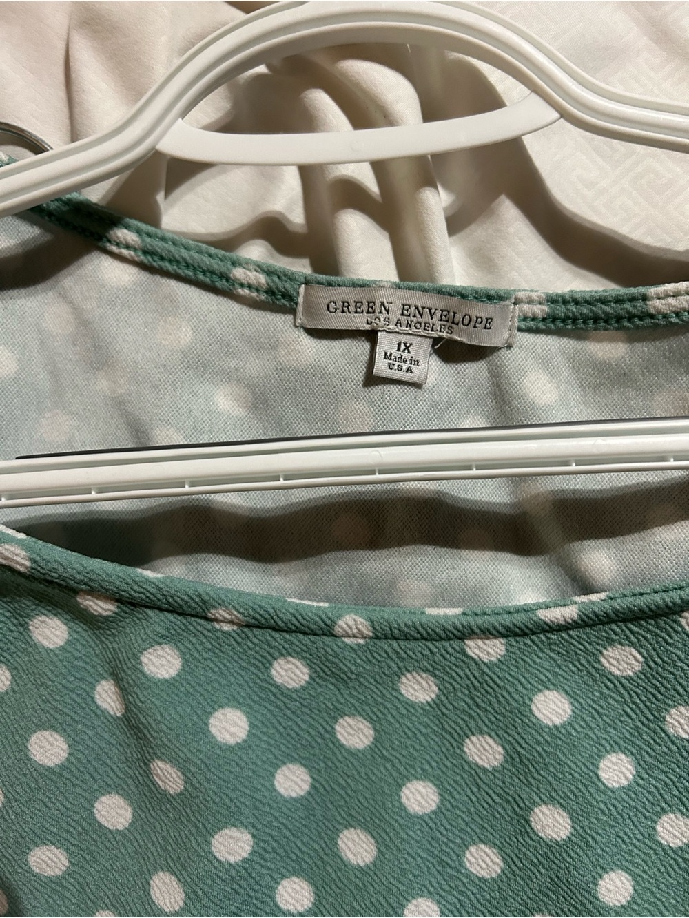Green Envelope Mint Green Polka Dot Bell Sleeve Tunic - Picture 2 of 2